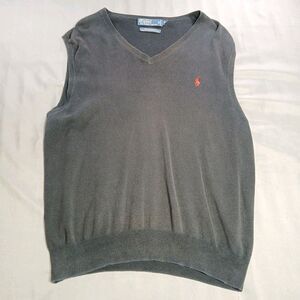 Polo Ralph Lauren Sweater Vest Mens XL Black Pima Cotton Stretch Golf Preppy Vtg